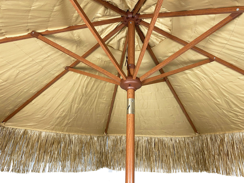 Palapa Tiki Whiskey 9 ft Patio Umbrella with Crank Lift and Easy Tilt
