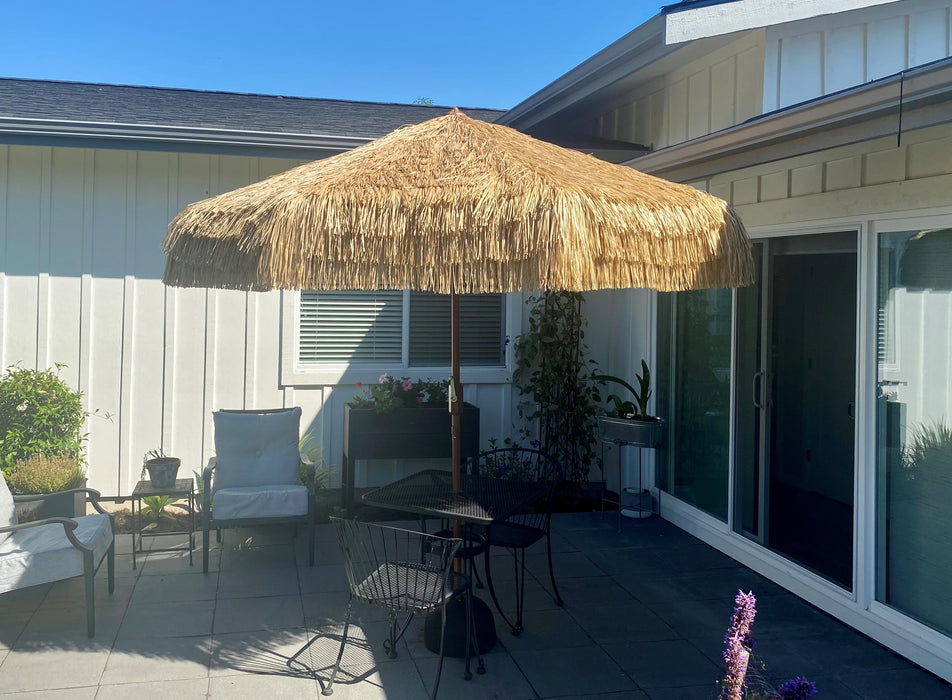 9 ft palapa patio umbrella DestinationGear Palapa Tiki Whiskey 9 ft Patio Umbrella with Crank Lift and Easy Tilt