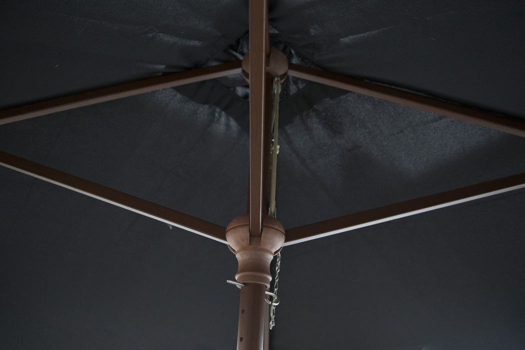 destinationgear classic wood 6.5' square patio umbrella DestinationGear 6.5-ft. Wood Classic Square Patio Umbrella Black
