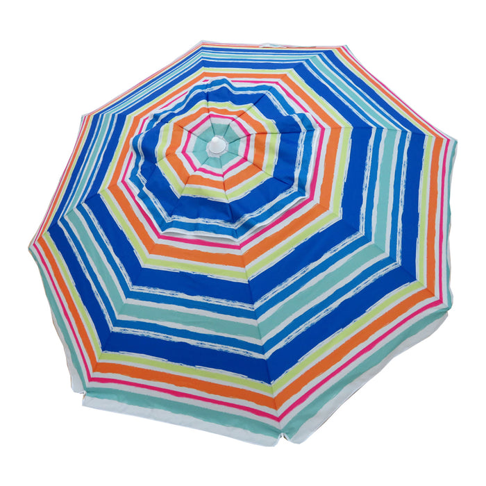 7 foot striped patio umbrella 7 ft Brush Stroke Multi-Color Striped Beach Umbrella with Travel Bag — Rackbiz