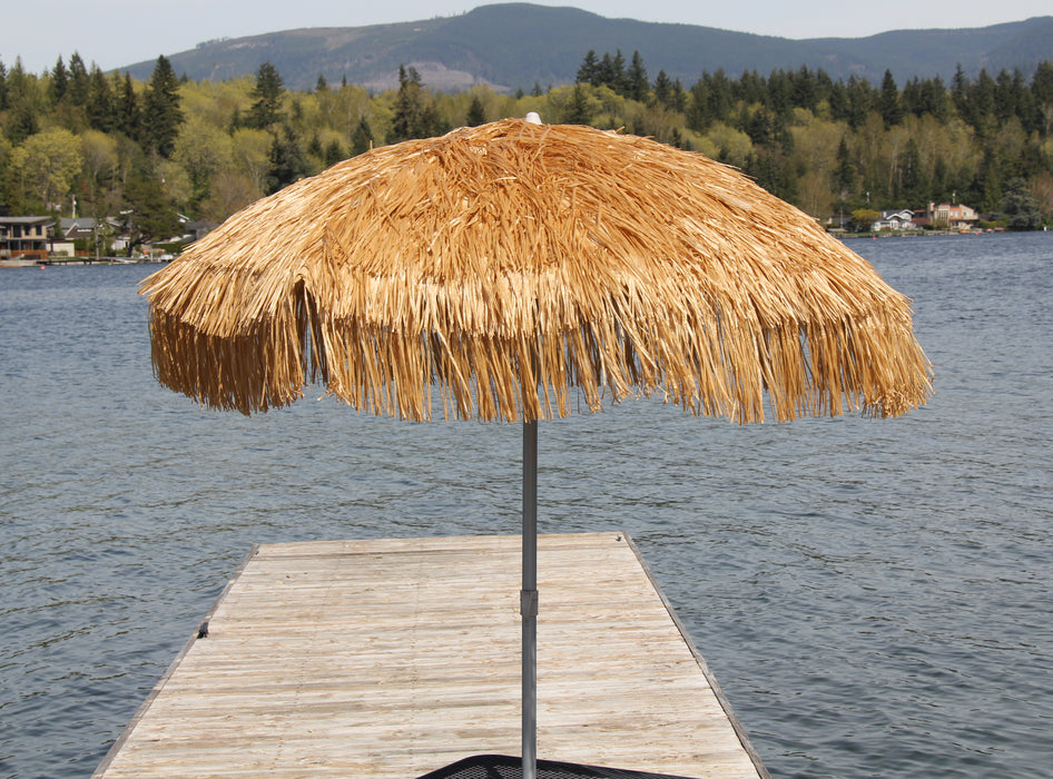 6 ft Whiskey Brown Palapa Tiki Umbrella for Patio