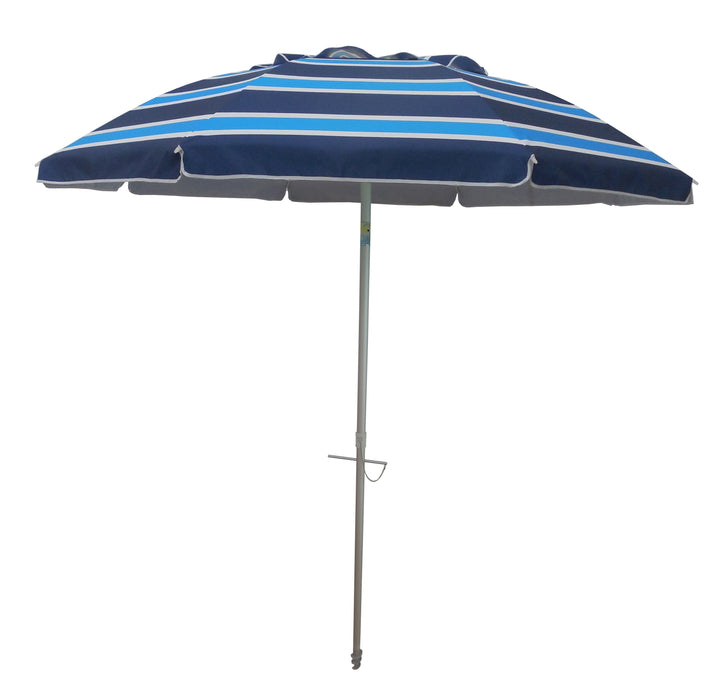 7ft Striped Beach Umbrella with Carry Bag