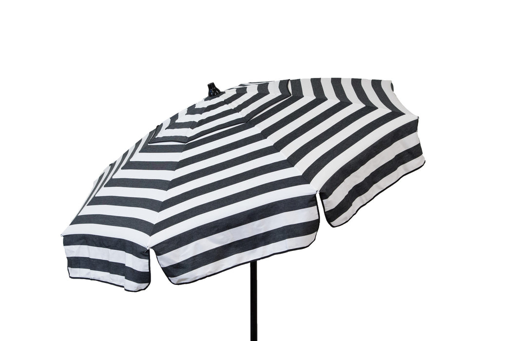black and sand striped patio umbrella Italian 6 ft Umbrella Acrylic Stripes Black and White