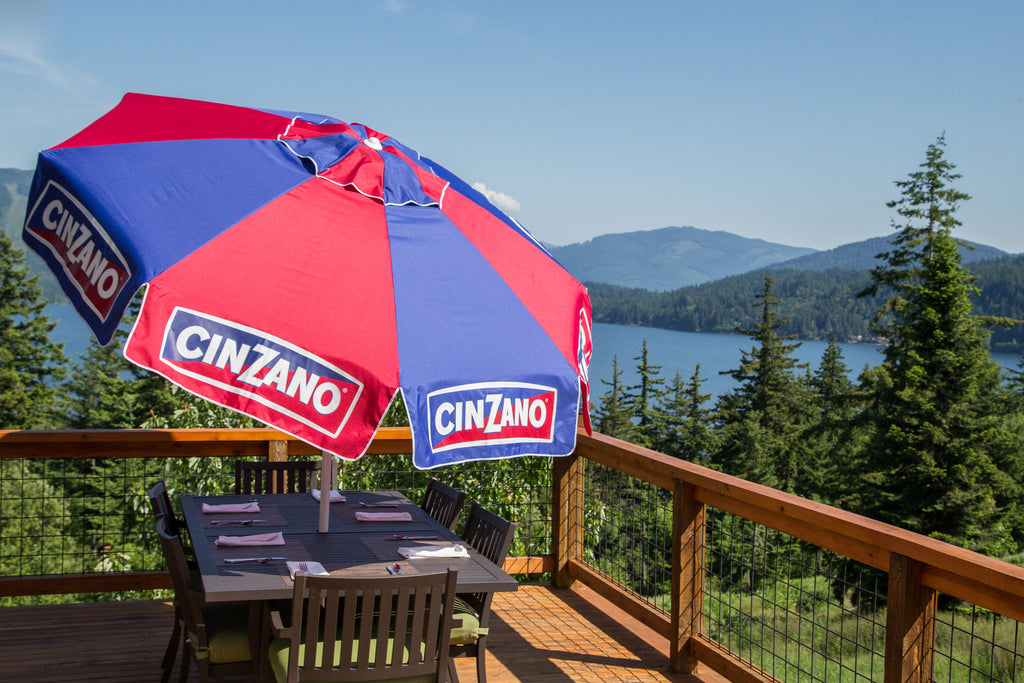 8ft Cinzano Deluxe Beach and Patio Umbrella with Storage Bag