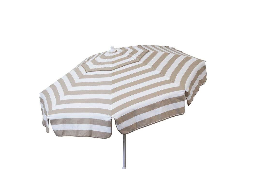 7.5 ft striped patio umbrella Kipsun Destination Lifestyle 6ft Italian Market Tilt Umbrella Home Patio Sun Canopy Khaki Stripe Patio Pole
