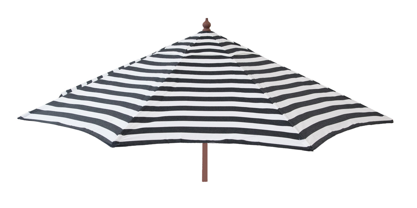 Euro 9ft Striped Black & White Market Umbrella