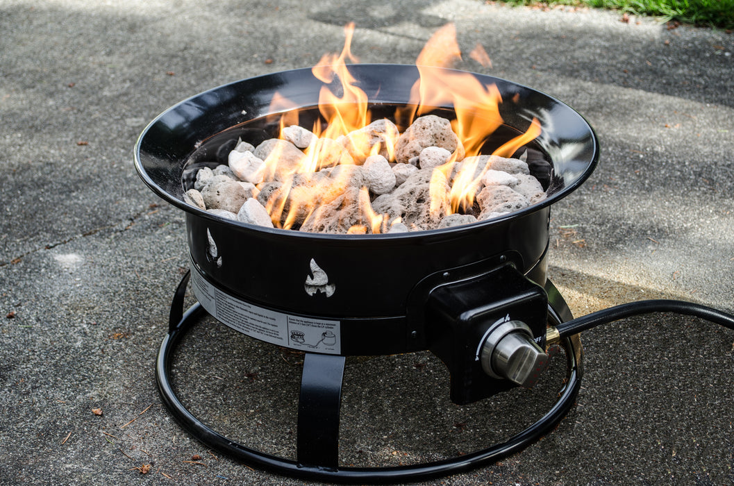 BUNDLE DEAL: PROPANE FIRE PIT WITH LID AND CARRY BAG