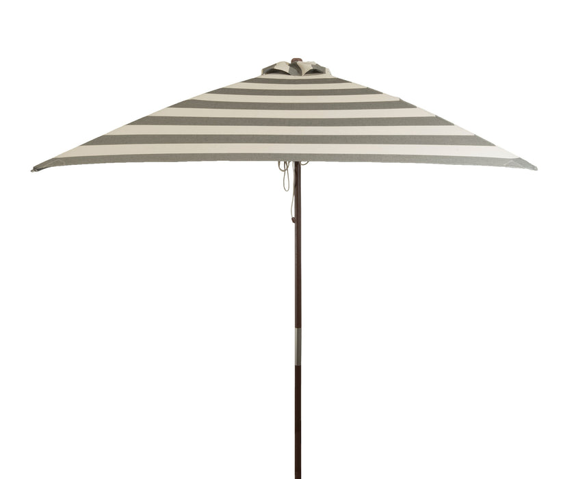 6.5 ft Classic Wood Square Market Patio Stripe Umbrellas