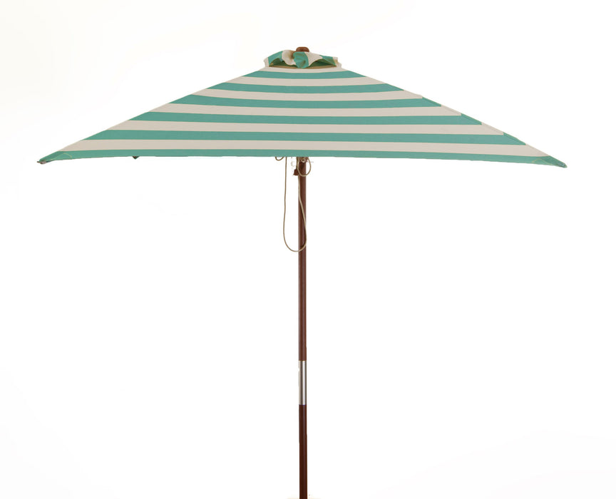 6.5 ft Classic Wood Square Market Patio Stripe Umbrellas