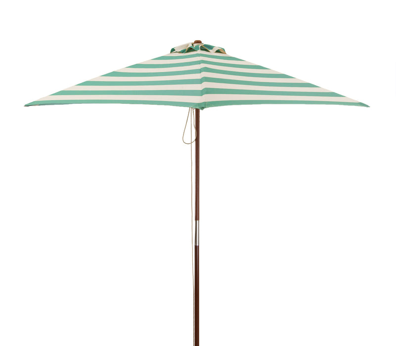 6.5 ft Classic Wood Square Market Patio Stripe Umbrellas