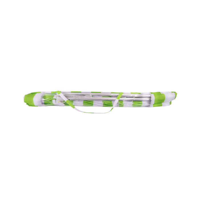 lime green and white striped patio umbrella Deluxe 8 ft Lime and White Stripe Patio & Beach Umbrella with Travel Bag 1121