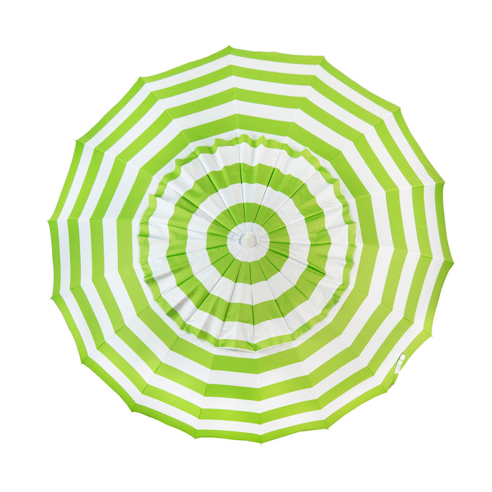 lime green striped patio umbrella Deluxe 8 ft Lime and White Stripe Patio & Beach Umbrella with Travel Bag 1121